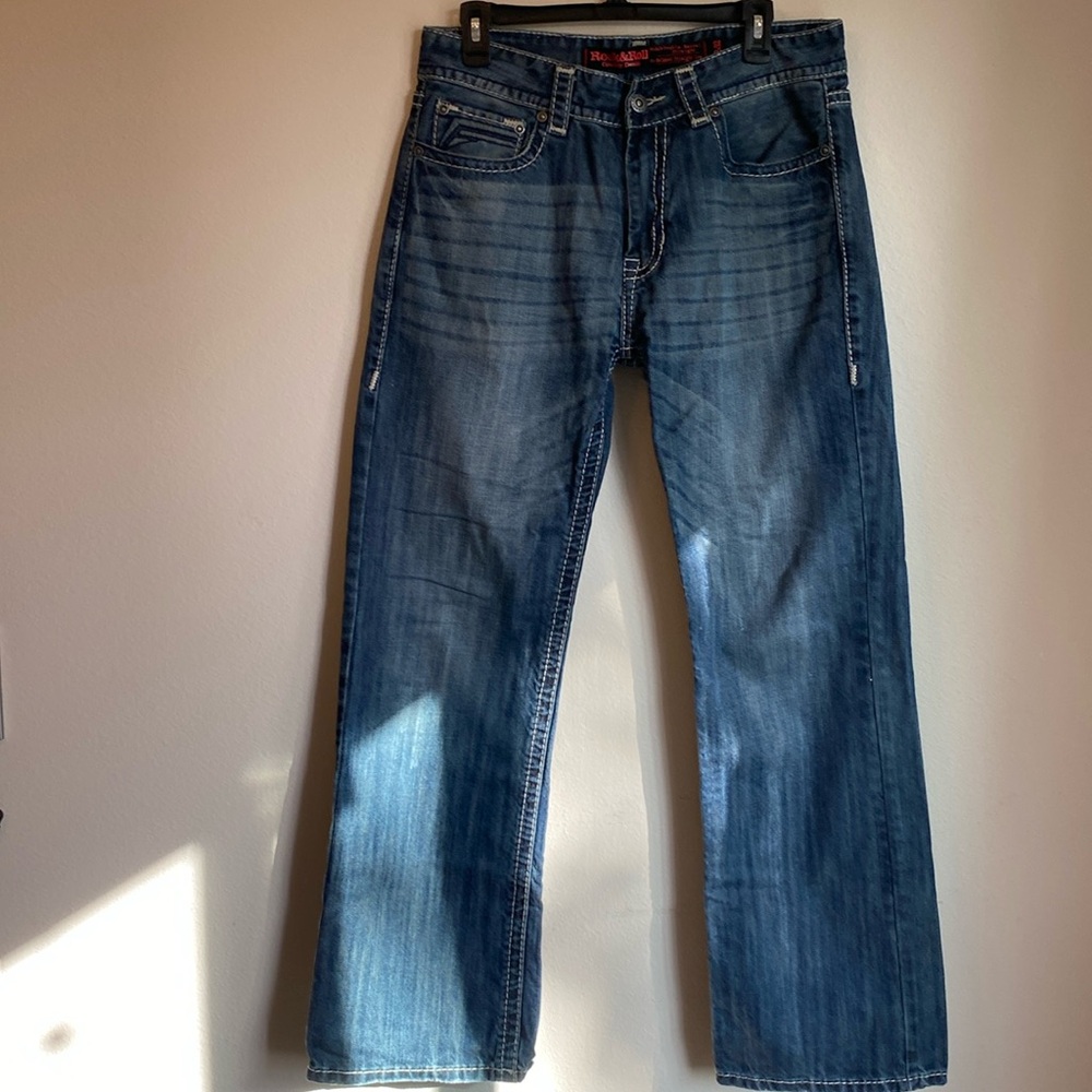 Rock & Roll Denim Mens 32x32 Relax Straight Leg